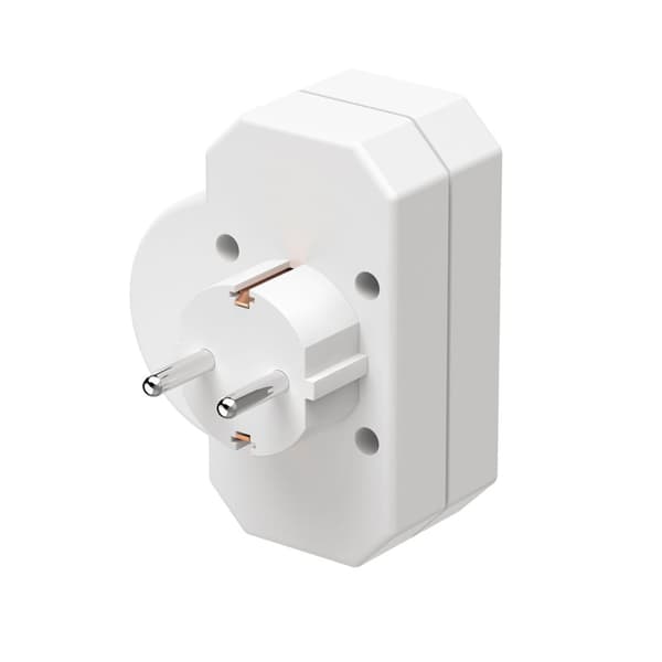 Hama Stikkontakt Adapter 3-Way Med Bryter Adapter Hvit
