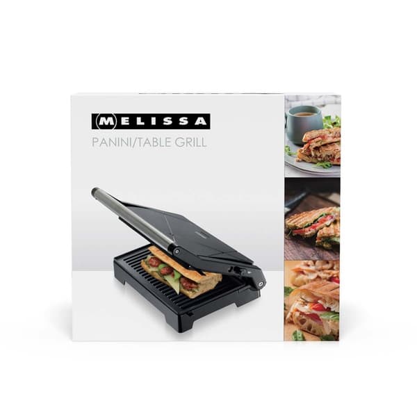 MELISSA Panini-grill och kontaktgrill med non-stickbeläggning och överhettningsskydd 1000W Svart