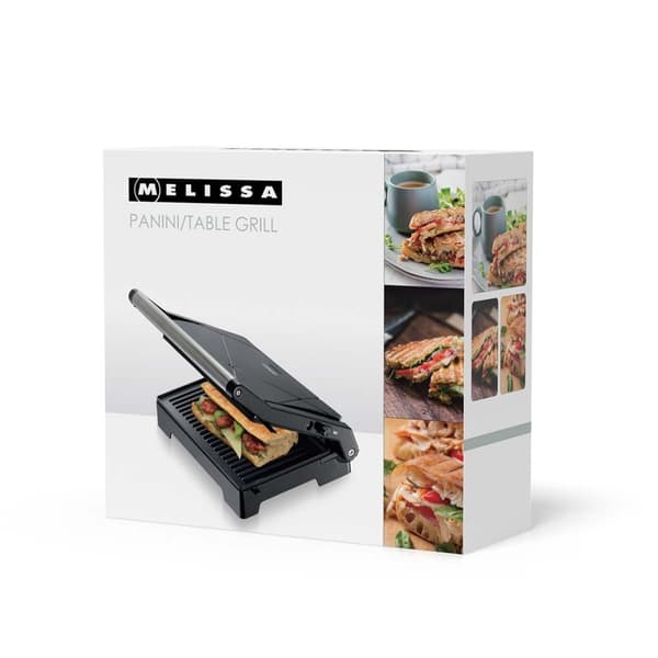 MELISSA Panini-grill och kontaktgrill med non-stickbeläggning och överhettningsskydd 1000W Svart