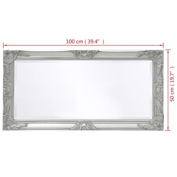 vidaXL Väggspegel i barockstil 100x50 cm silver