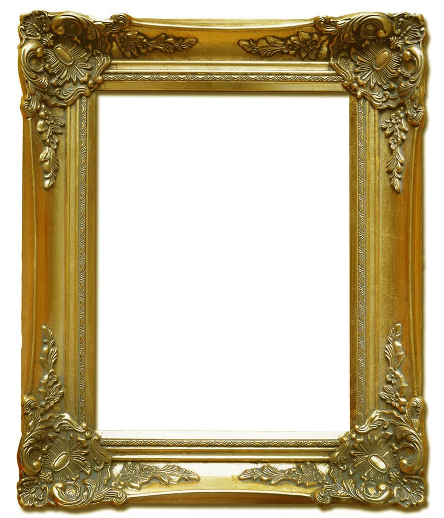 Spegel i guld, yttermått 46x56 cm