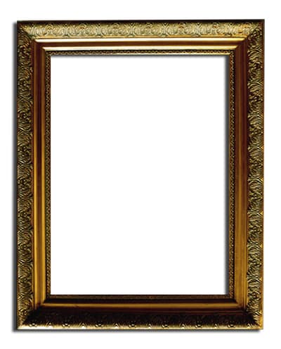 Spegel i guld, yttermått 38x48 cm