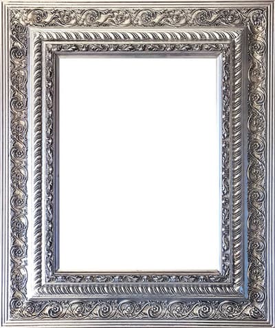 Spegel i silver, yttermått 50x60 cm