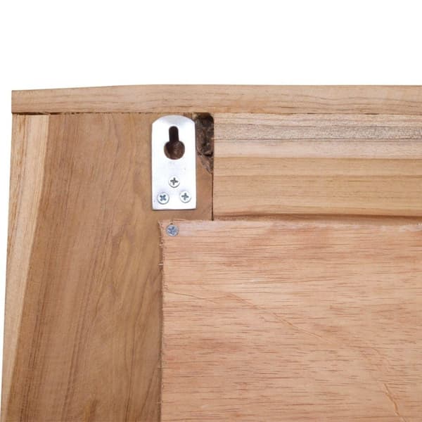 vidaXL dekorativt spejl i teak 60 x 60 cm firkantet