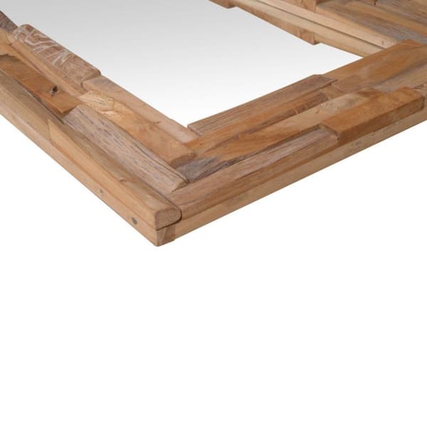 vidaXL Prydnadsspegel teak 90x60 cm rektangulär