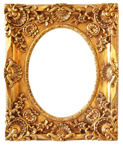 Spegel i guld, yttermått 48x58 cm