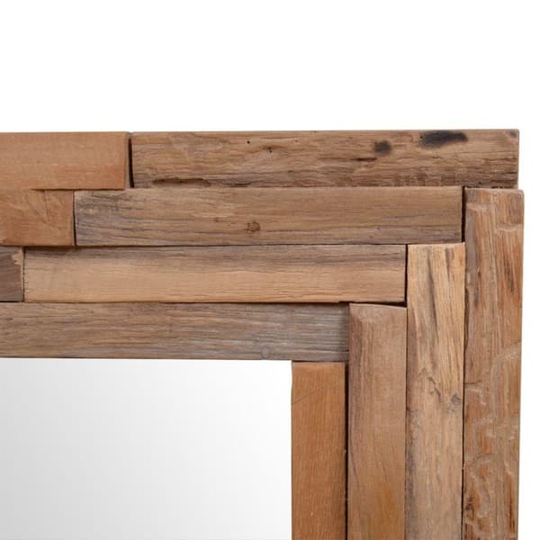 vidaXL Prydnadsspegel teak 60x60 cm kvadrat