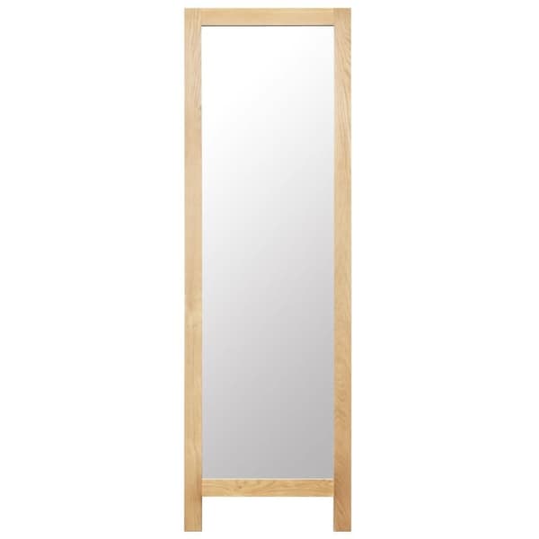 vidaXL fritstående spejl 48 x 46,5 x 150 cm massivt egetræ