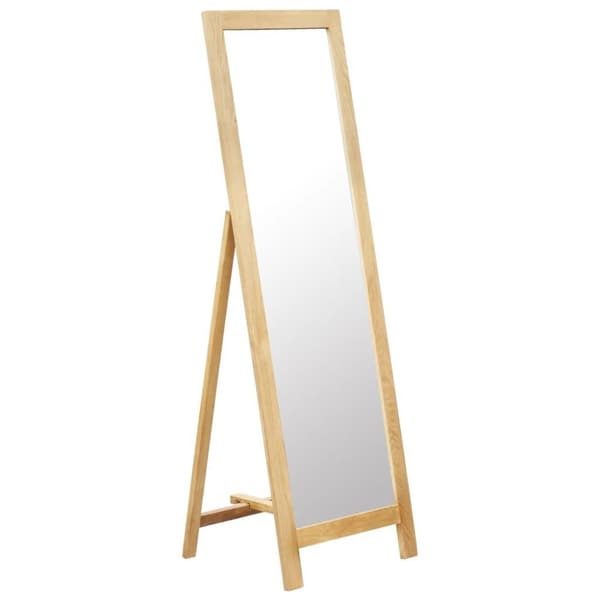 vidaXL fritstående spejl 48 x 46,5 x 150 cm massivt egetræ