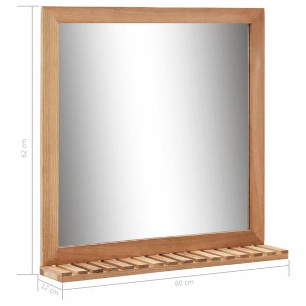 vidaXL Baderomsspeil 60x12x62 cm heltre valnøtt