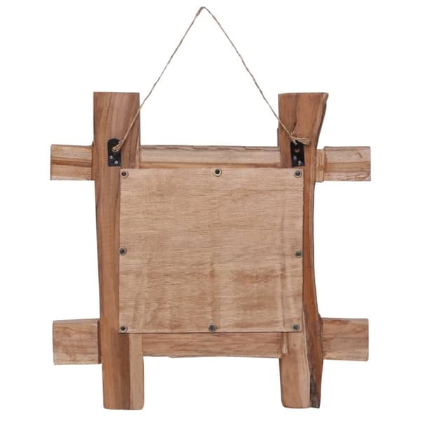 vidaXL Speil med tre ramme naturlig 50x50 cm resirkulert teak