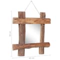 Miniatyrbilde 9 av 9: vidaXL Speil med tre ramme naturlig 50x50 cm resirkulert teak