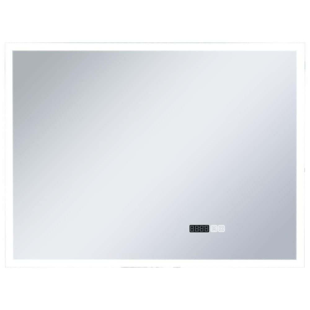 vidaXL LED-speil til bad med berøringssensor og tidsvisning 80x60 cm