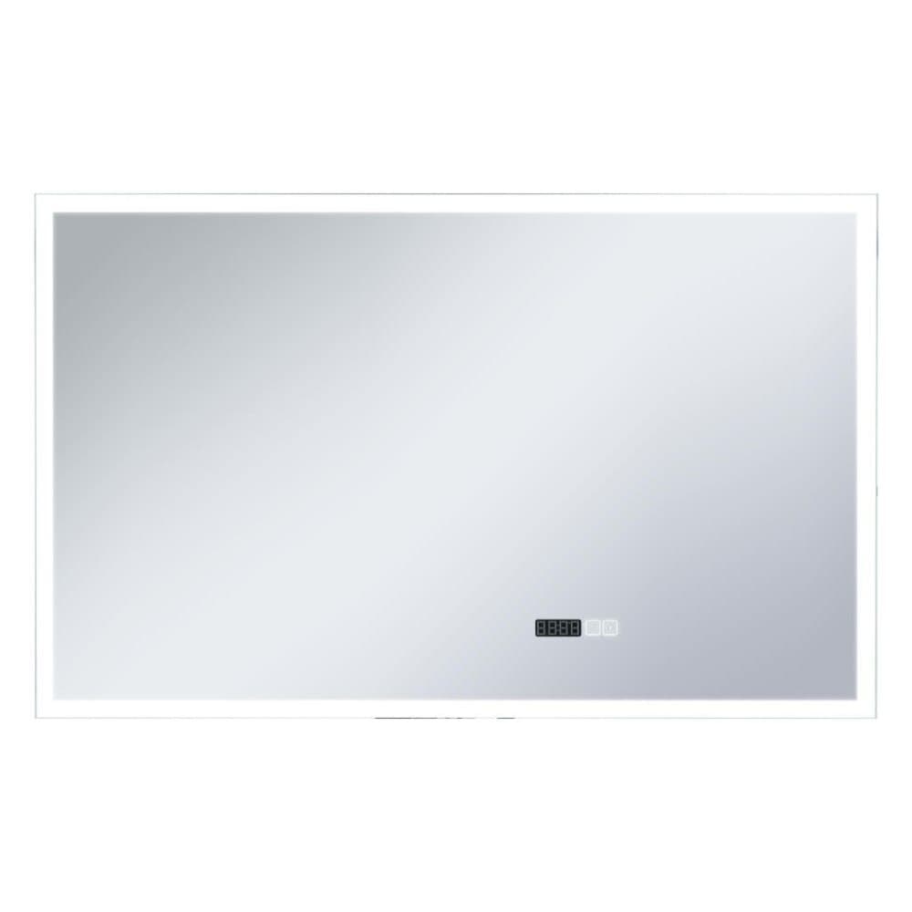 vidaXL LED-speil til bad med berøringssensor og tidsvisning 100x60 cm
