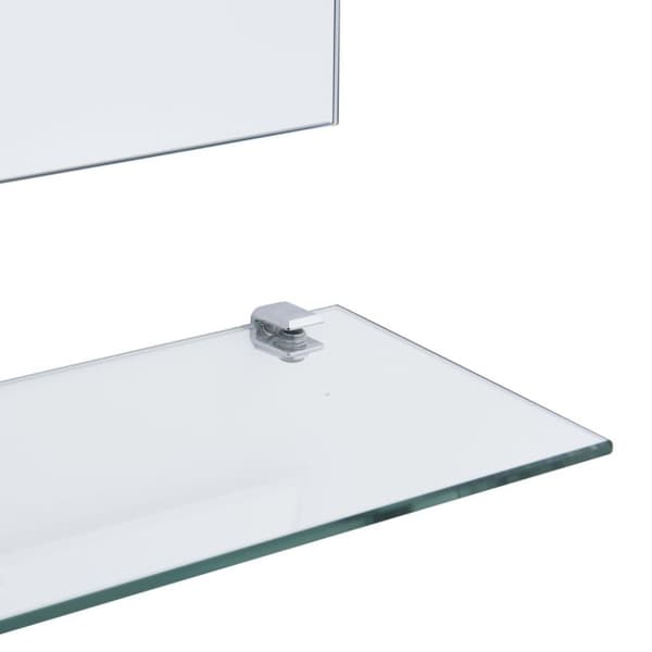 vidaXL Badrumsspegel med hylla 80x60 cm härdat glas