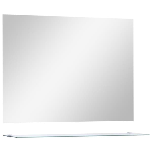 vidaXL Badrumsspegel med hylla 80x60 cm härdat glas