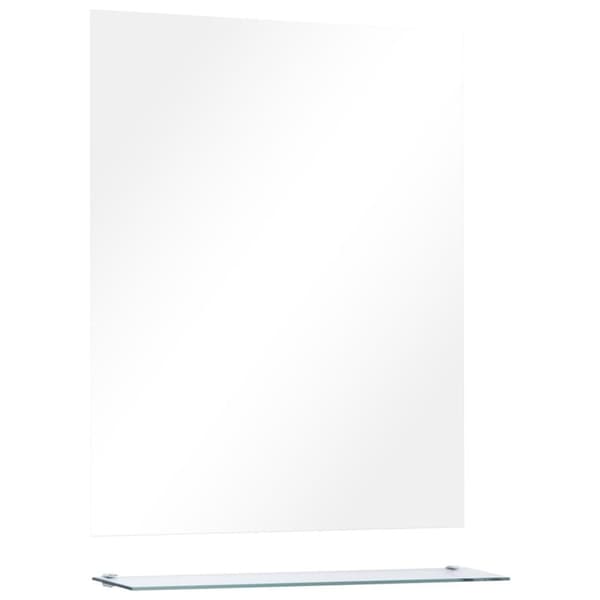 vidaXL vægspejl med hylde 50 x 60 cm hærdet glas