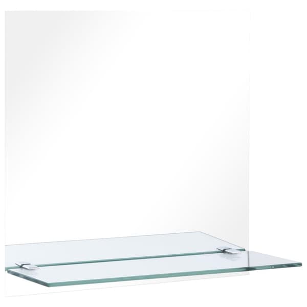 vidaXL Veggspeil med hylle 30x30 cm herdet glass