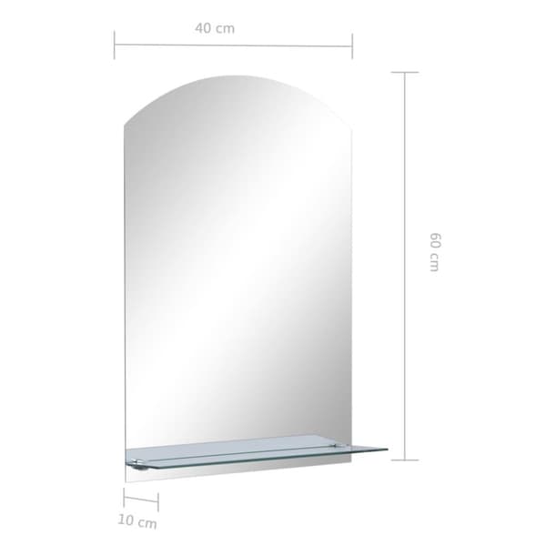 vidaXL Veggspeil med hylle 40x60 cm herdet glass