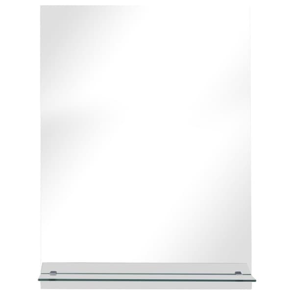 vidaXL Veggspeil med hylle 30x50 cm herdet glass