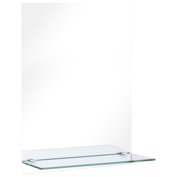 vidaXL Veggspeil med hylle 30x50 cm herdet glass
