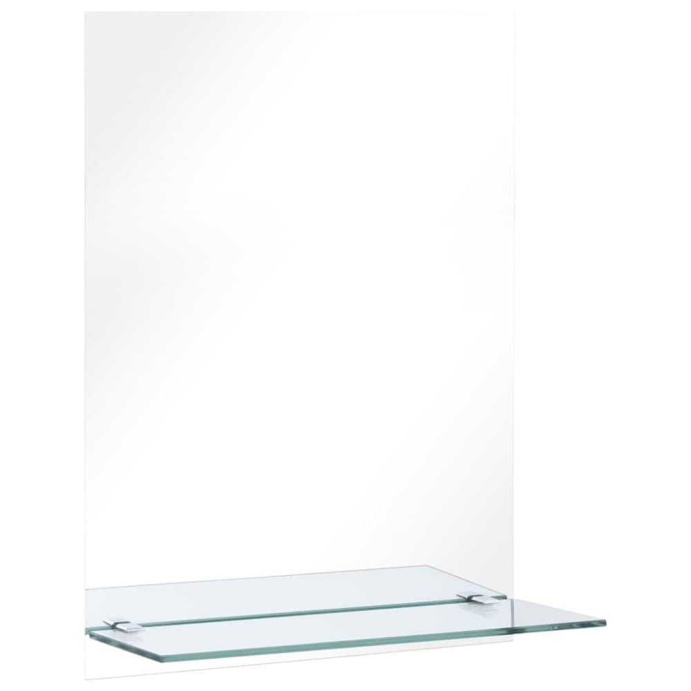 vidaXL Väggspegel med hylla 30x50 cm härdat glas