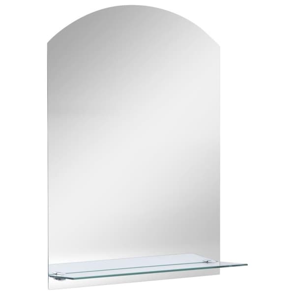 vidaXL vægspejl med hylde 20x40 cm hærdet glas