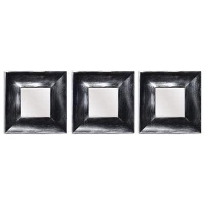 Mycket 3 moderna fyrkantiga speglar - 25x25 cm - Svart