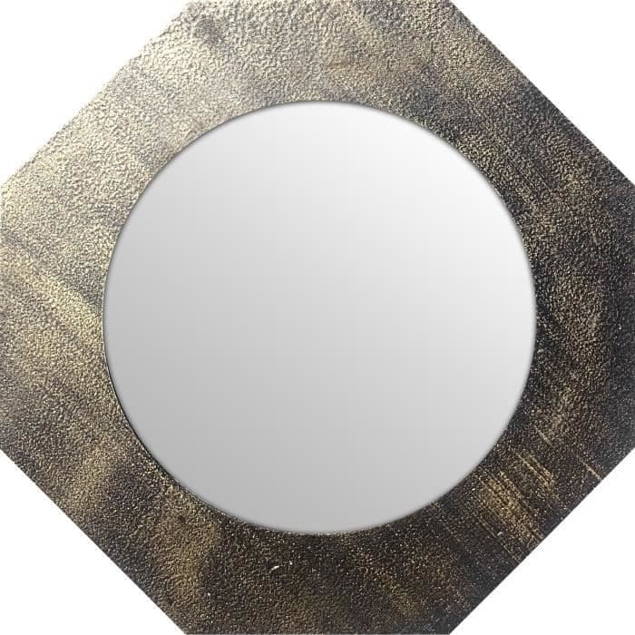 Ortogonaalinen sisäpeili - Mdf - Ø40 cm - metallikulta