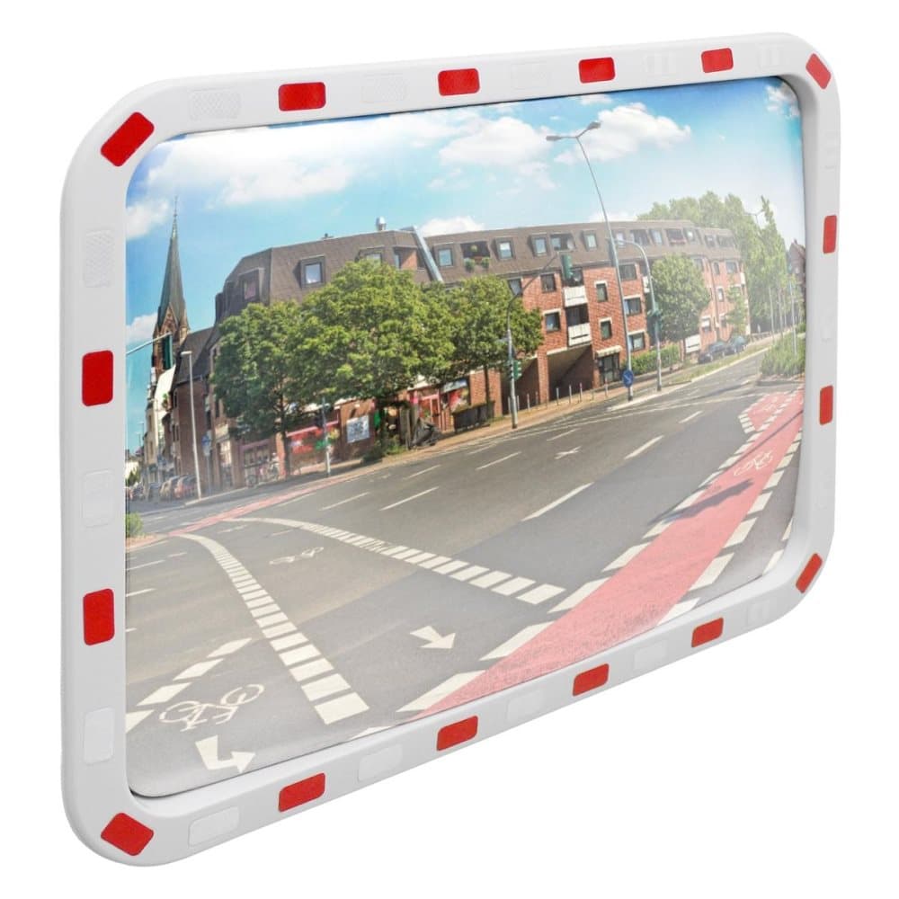 Sikkerhed spejl Trafik spejl spejl skærm med reflektorer 60x80 cm