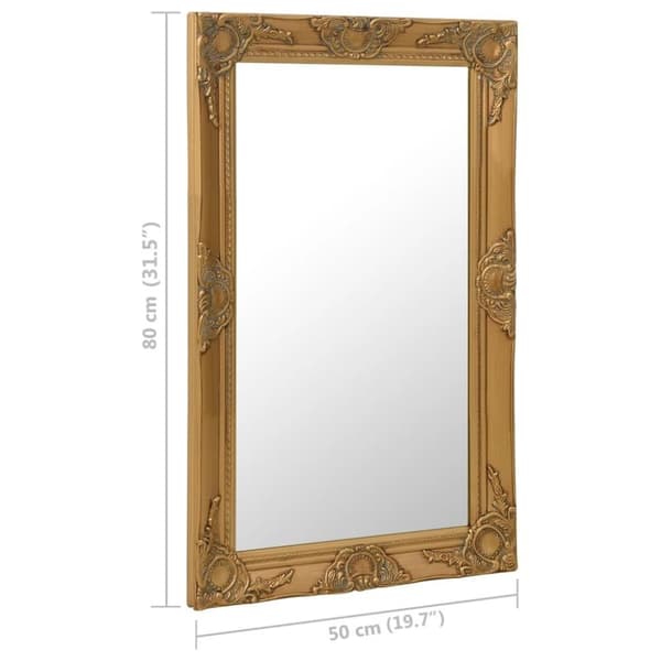 vidaXL Väggspegel barockstil 50x80 cm guld