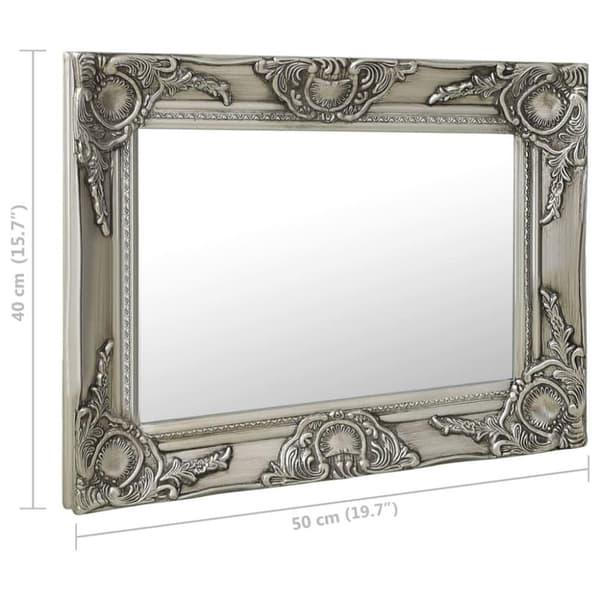 vidaXL Väggspegel barockstil 50x40 cm silver