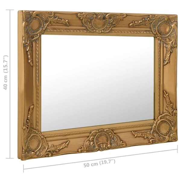 vidaXL Veggspeil barokkstil 50x40 cm gold