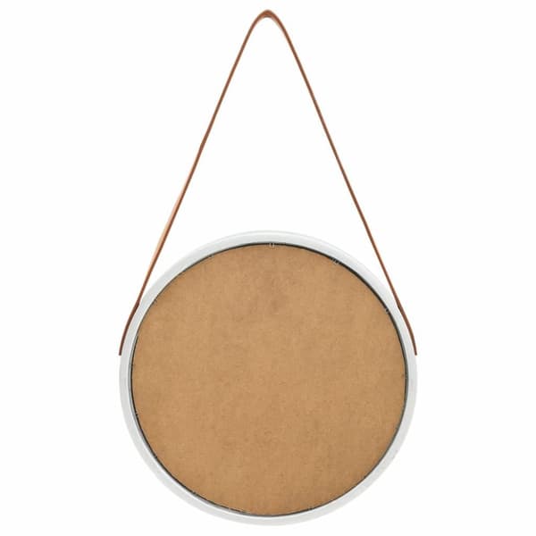 vidaXL Veggspeil med stropp 40 cm sølv