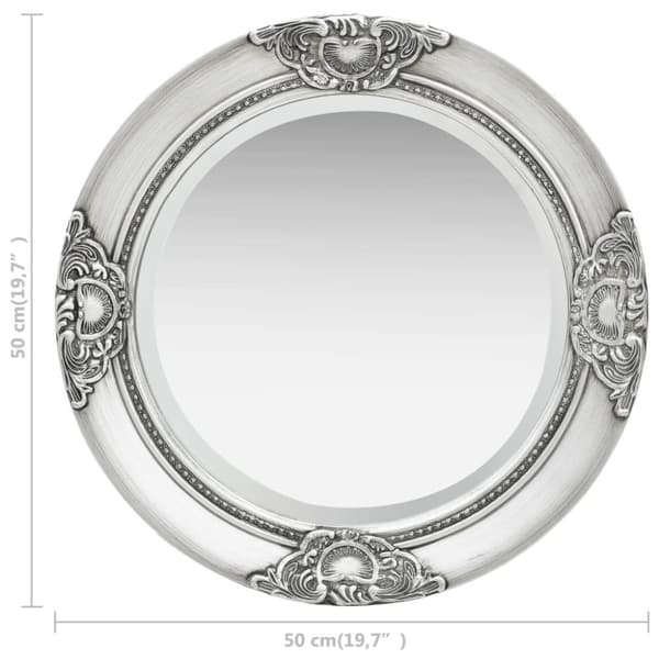 vidaXL Väggspegel barockstil 50 cm silver