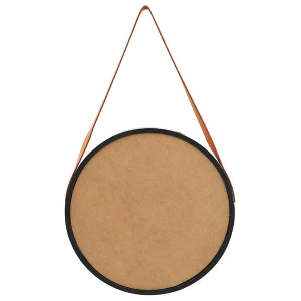 vidaXL Väggspegel med rem 50 cm svart