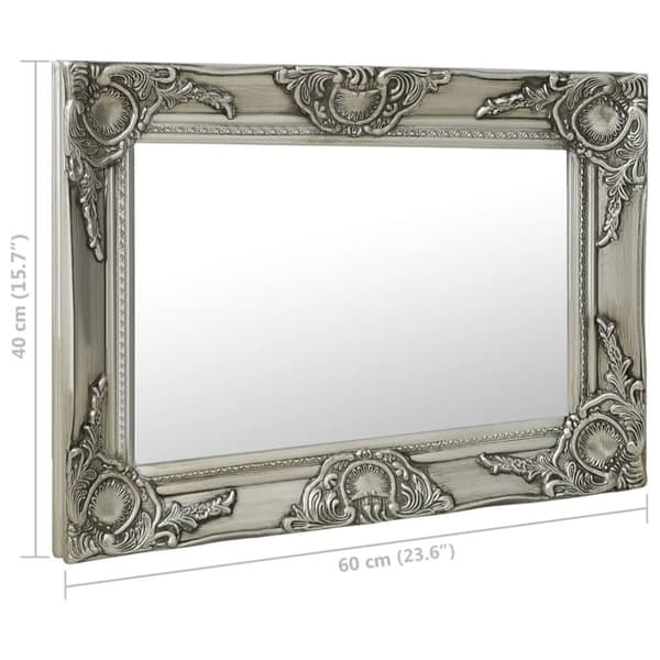 vidaXL Väggspegel barockstil 60x40 cm silver