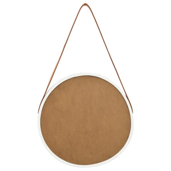 vidaXL Väggspegel med rem 40 cm vit