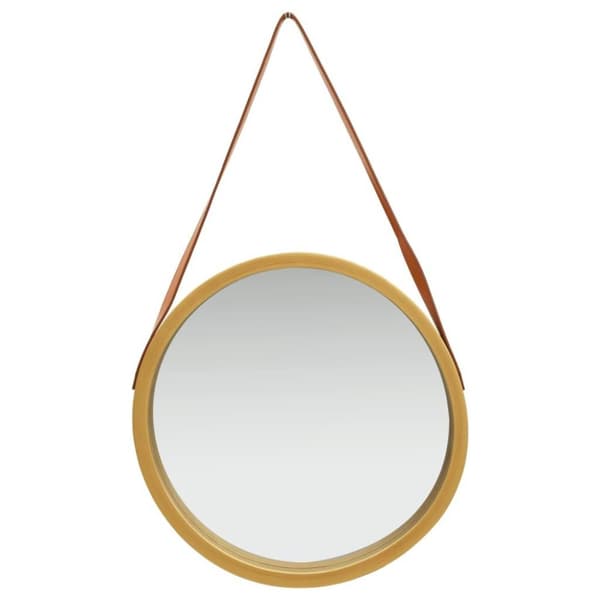 vidaXL Väggspegel med rem 50 cm guld