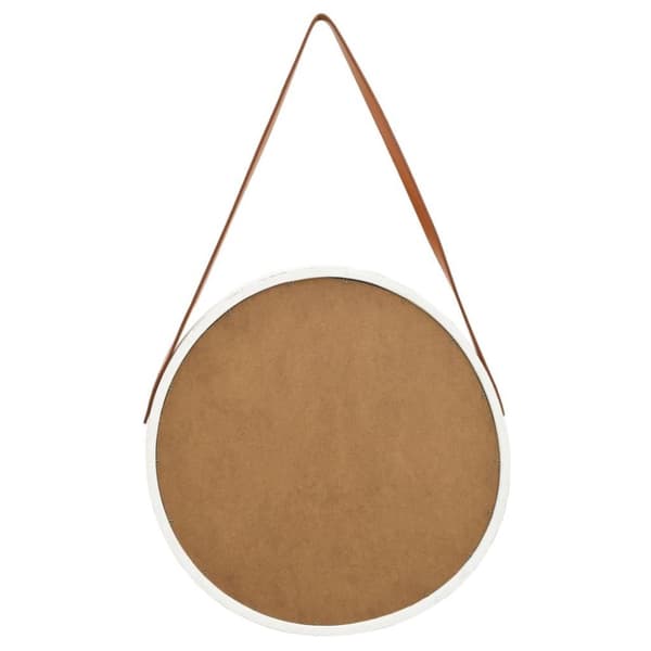 vidaXL Veggspeil med stropp 50 cm hvit