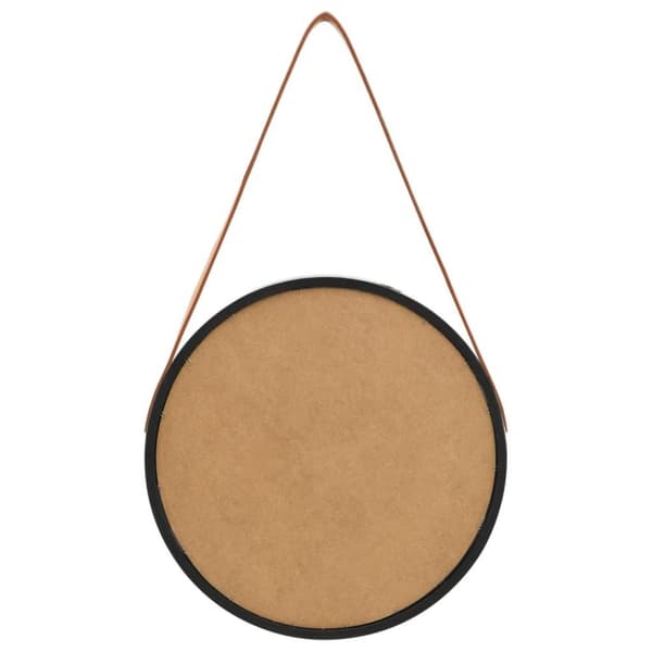 vidaXL Väggspegel med rem 40 cm svart