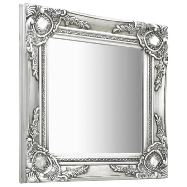 vidaXL Väggspegel barockstil 40x40 cm silver