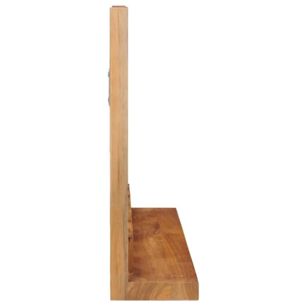 vidaXL Veggspeil med hylle 60x12x40 cm heltre teak