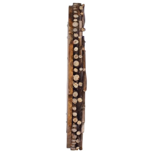 vidaXL Väggspegel rund 60 cm teak