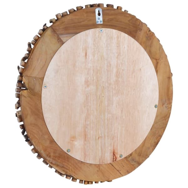 vidaXL Väggspegel rund 60 cm teak