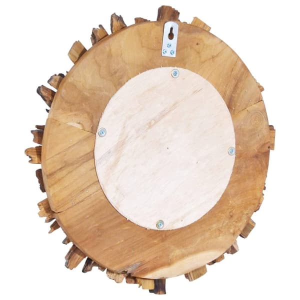 vidaXL Väggspegel rund 40 cm teak