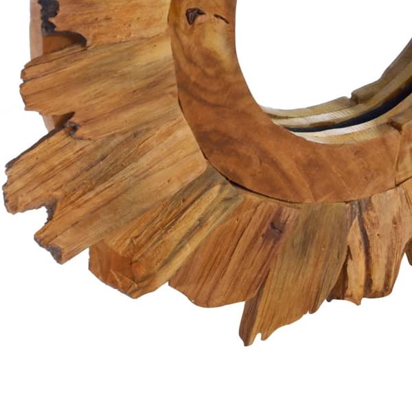 vidaXL Väggspegel rund 40 cm teak