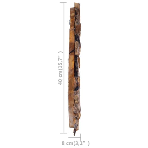 vidaXL Väggspegel rund 40 cm teak