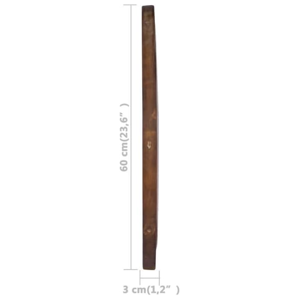 vidaXL Väggspegel rund 60 cm teak