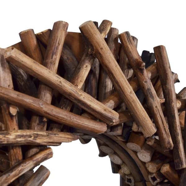 vidaXL vægspejl 40 cm teak rund